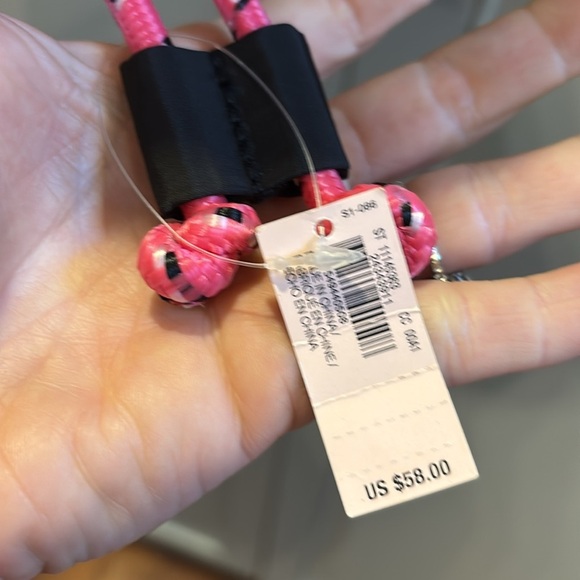 Victoria's Secret- Drawstring Bucket Backpack Bag Black & Silver/ Retired- NWT - Picture 3 of 7